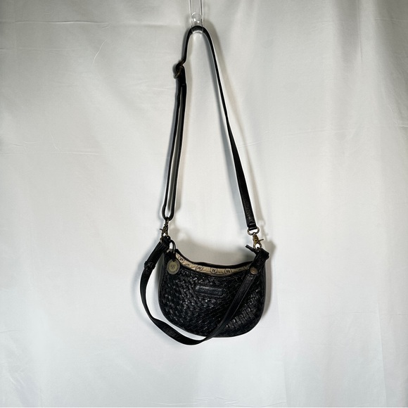Wanderers Woven Leather Crossbody Purse Quiet Luxury Minimalist Black - Picture 15 of 16